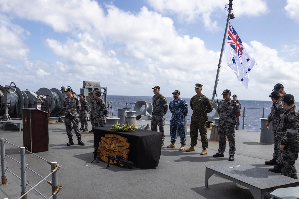 MRF-D 24.3: U.S. Marines, Royal Australian Navy participate in the 82nd Anniversary Memorial Ceremony of the HMAS Canberra Battle of Savo Island
