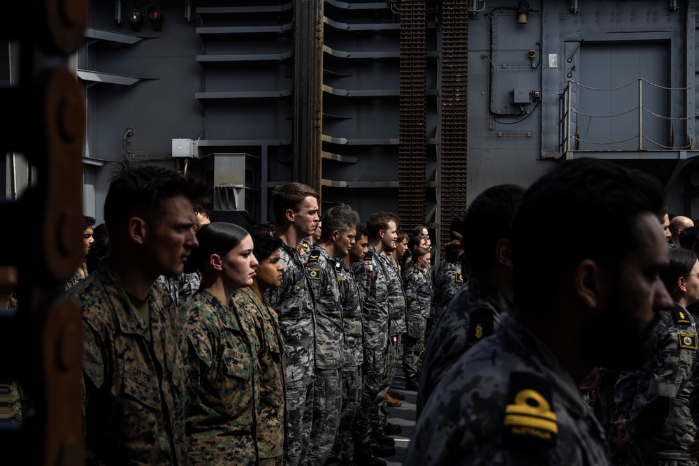 MRF-D 24.3: U.S. Marines, Royal Australian Navy participate in the 82nd Anniversary Memorial Ceremony of the HMAS Canberra Battle of Savo Island