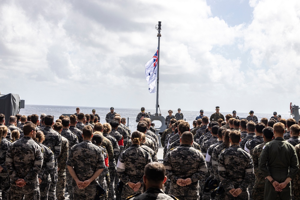 MRF-D 24.3: U.S. Marines, Royal Australian Navy participate in the 82nd Anniversary Memorial Ceremony of the HMAS Canberra Battle of Savo Island