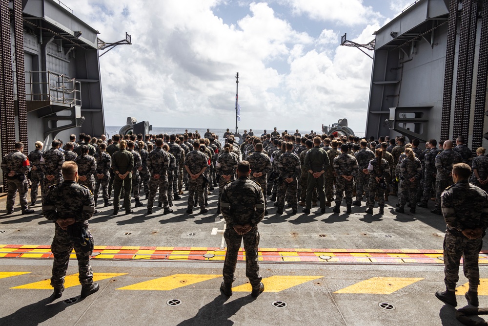 MRF-D 24.3: U.S. Marines, Royal Australian Navy participate in the 82nd Anniversary Memorial Ceremony of the HMAS Canberra Battle of Savo Island