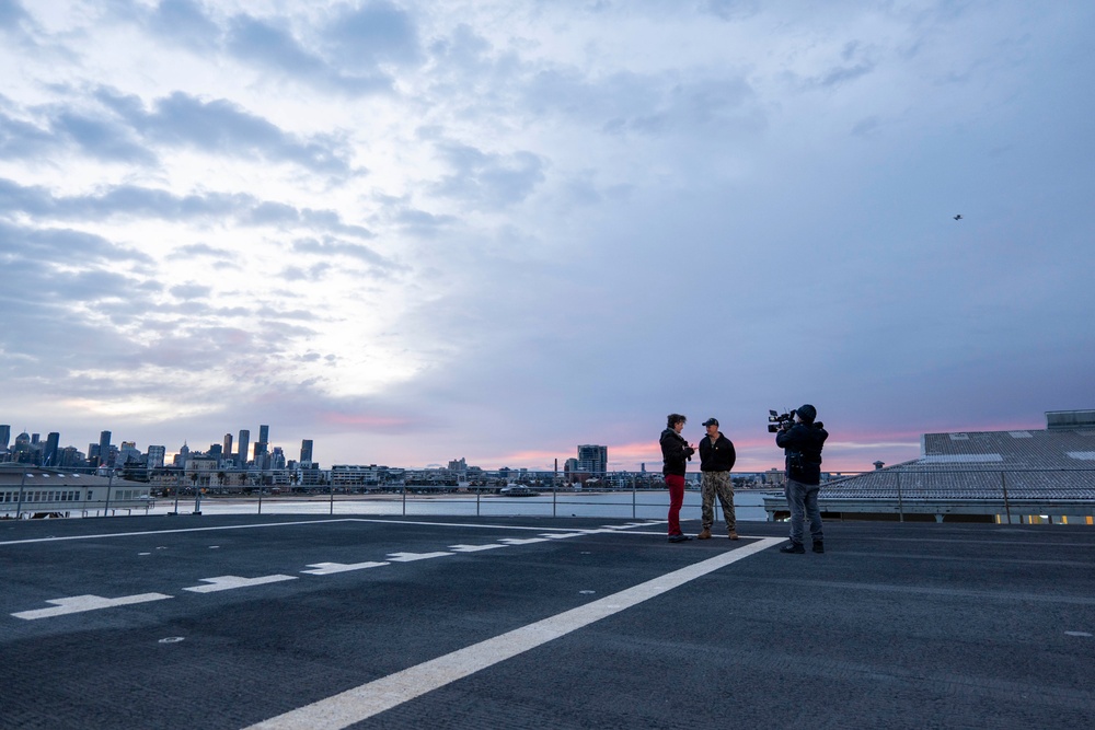 USS Emory S. Land Goes Live With ABC News