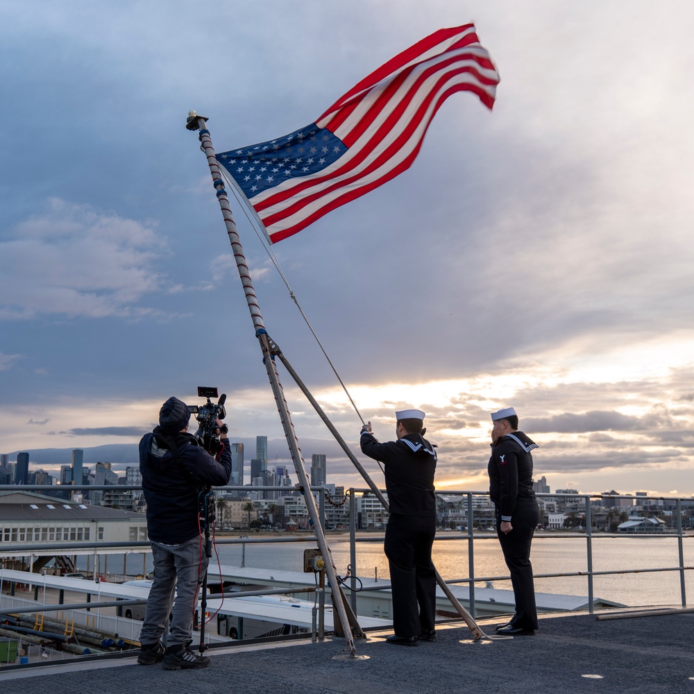 USS Emory S. Land Goes Live With ABC News
