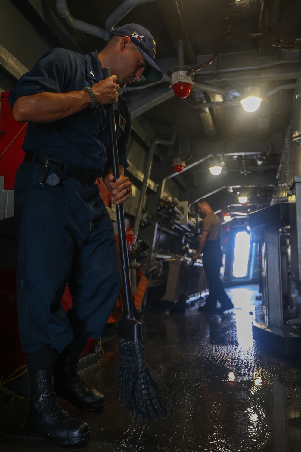USS Bulkeley executes a Fresh Water Wash-down