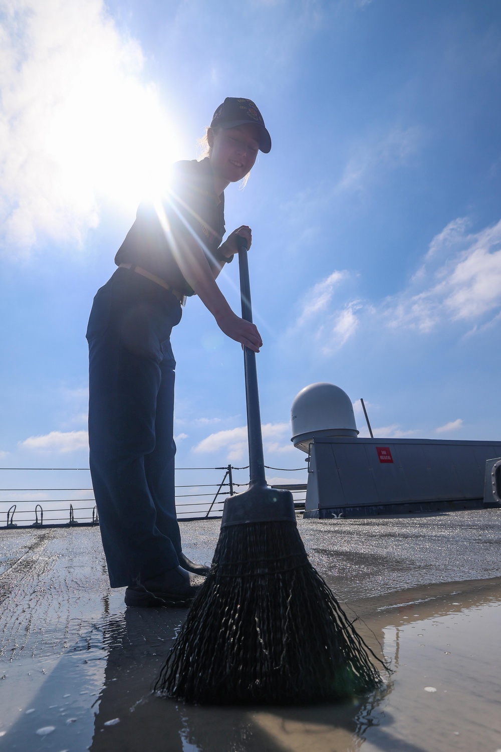 USS Bulkeley executes a Fresh Water Wash-down