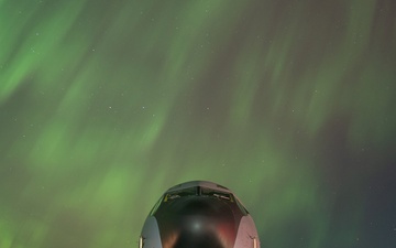 Tankers from the 127th Wing under the Northern Lights