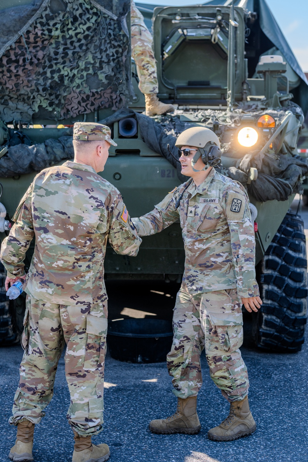 10th AAMDC Commanding General and Command Chief Warrant Officer visit Ansbach, Germany