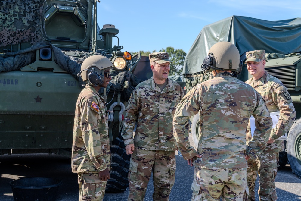 10th AAMDC Commanding General and Command Chief Warrant Officer visit Ansbach, Germany