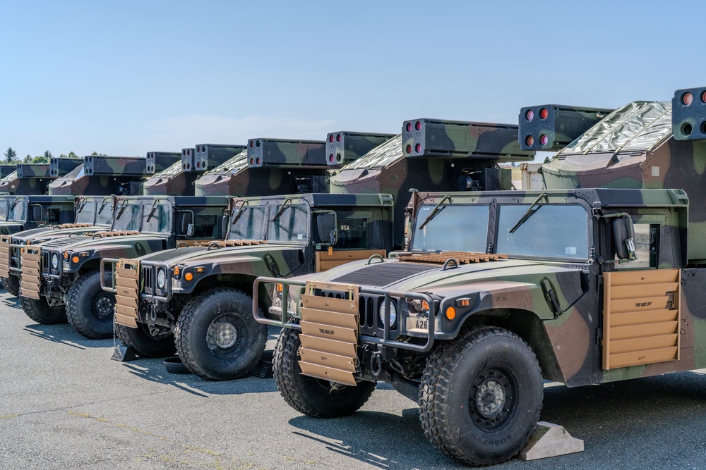 10th AAMDC Commanding General and Command Chief Warrant Officer visit Ansbach, Germany