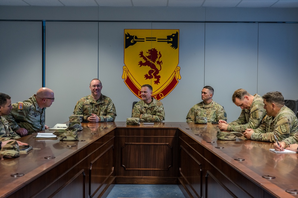 10th AAMDC Commanding General and Command Chief Warrant Officer visit Ansbach, Germany