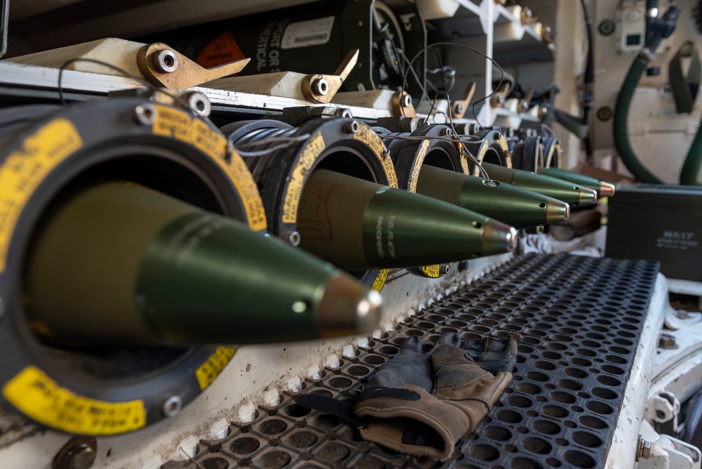 Soldiers with the 1-201st Field Artillery Regiment train at Exercise Northern Strike 24-2