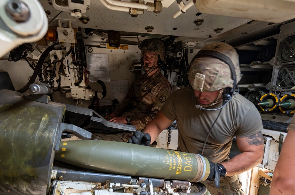 Soldiers with the 1-201st Field Artillery Regiment train at Exercise Northern Strike 24-2