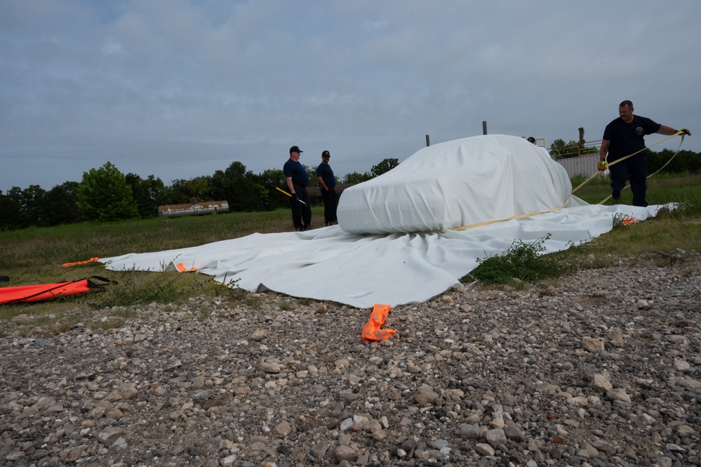 Fort Leonard Wood firefighters train with new equipment designed to suppress EV fires