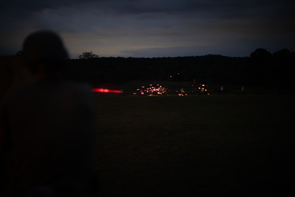Alabama National Guard Special Forces Soldiers sharpen their senses during night fire training