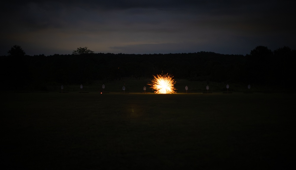 Alabama National Guard Special Forces Soldiers sharpen their senses during night fire training