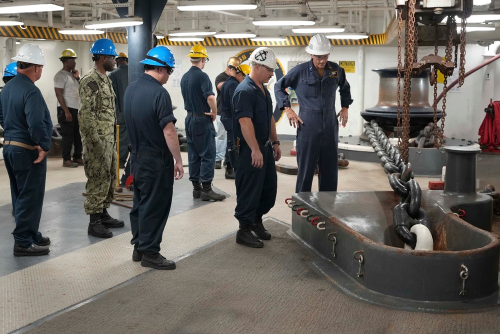 USS Bataan Sailors Conduct Anchor Drop