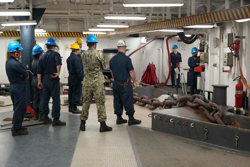 USS Bataan Sailors Conduct Anchor Drop