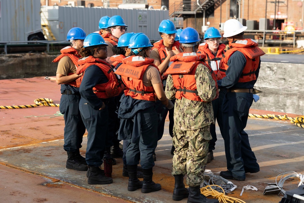 USS Bataan Sailors Conduct Anchor Drop