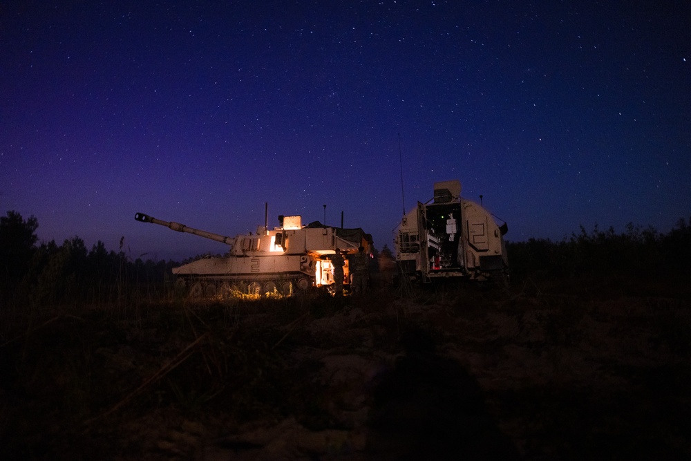 M109A6 Paladins during Exercise Northern Strike