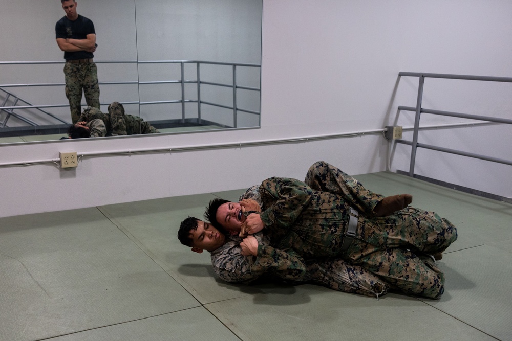 Camp Blaz Marines participate in MCMAP belt advancement course