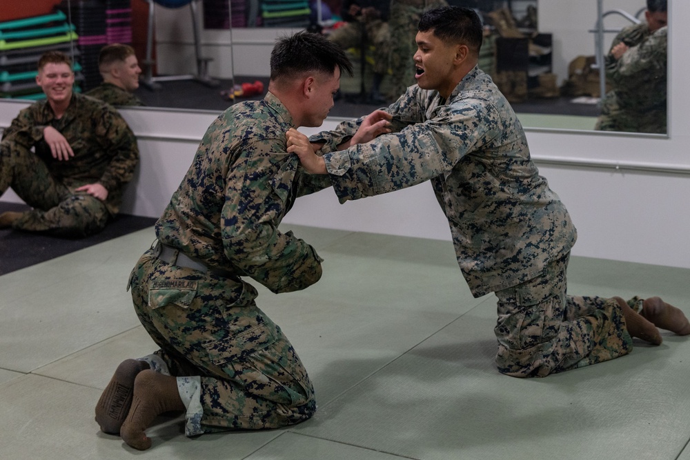 Camp Blaz Marines participate in MCMAP belt advancement course