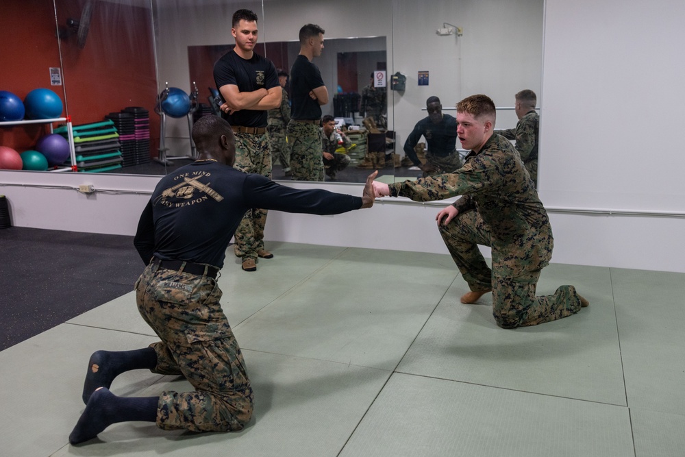 Camp Blaz Marines participate in MCMAP belt advancement course
