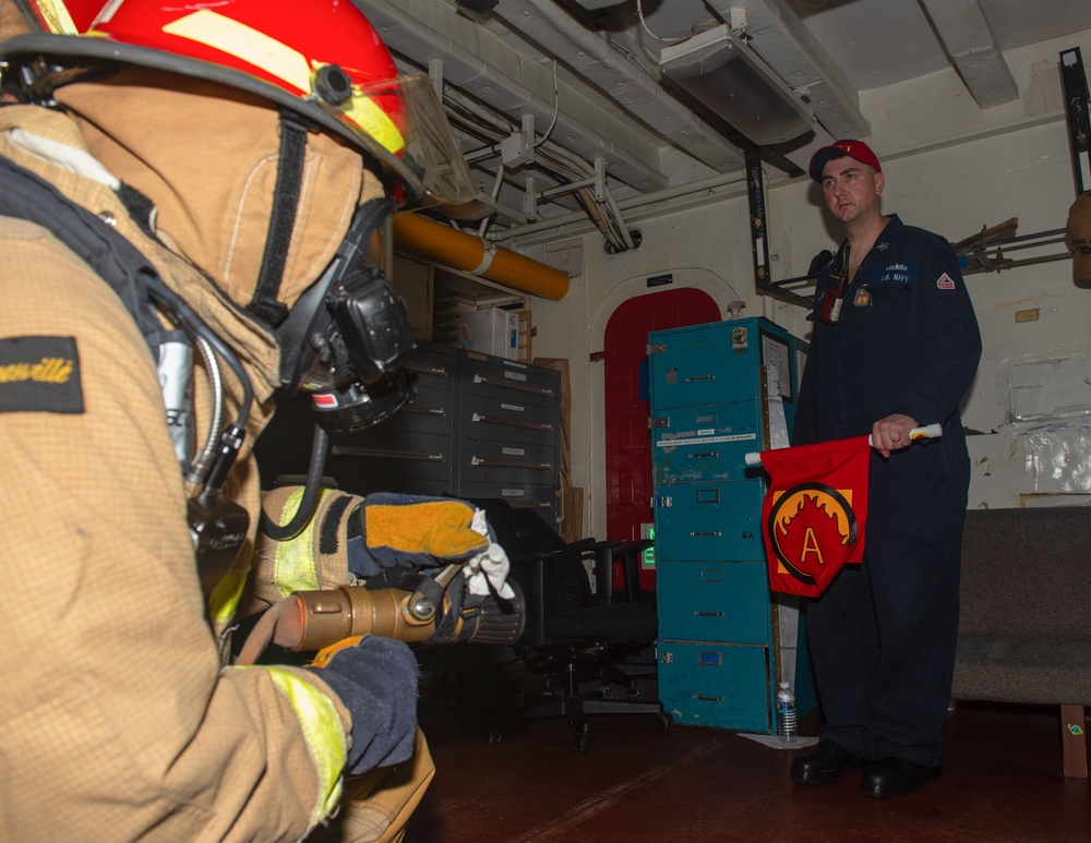 Blue Ridge Conducts a General Quarters Drill