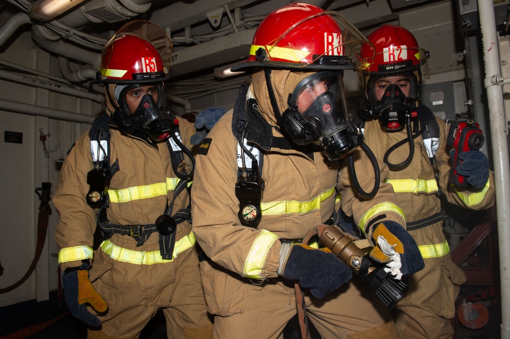 Blue Ridge Conducts a General Quarters Drill