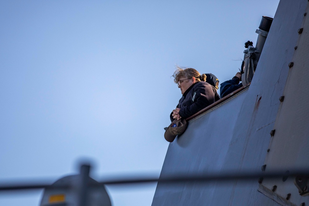 USS Ralph Johnson Conducts Replenishment at Sea with USNS Cesar Chavez