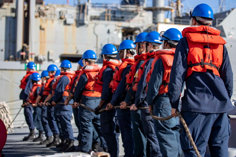 USS Ralph Johnson Conducts Replenishment at Sea with USNS Cesar Chavez