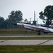 The U.S. Air Force F-16 Viper Demonstration Team performs at the Dayton International Airshow