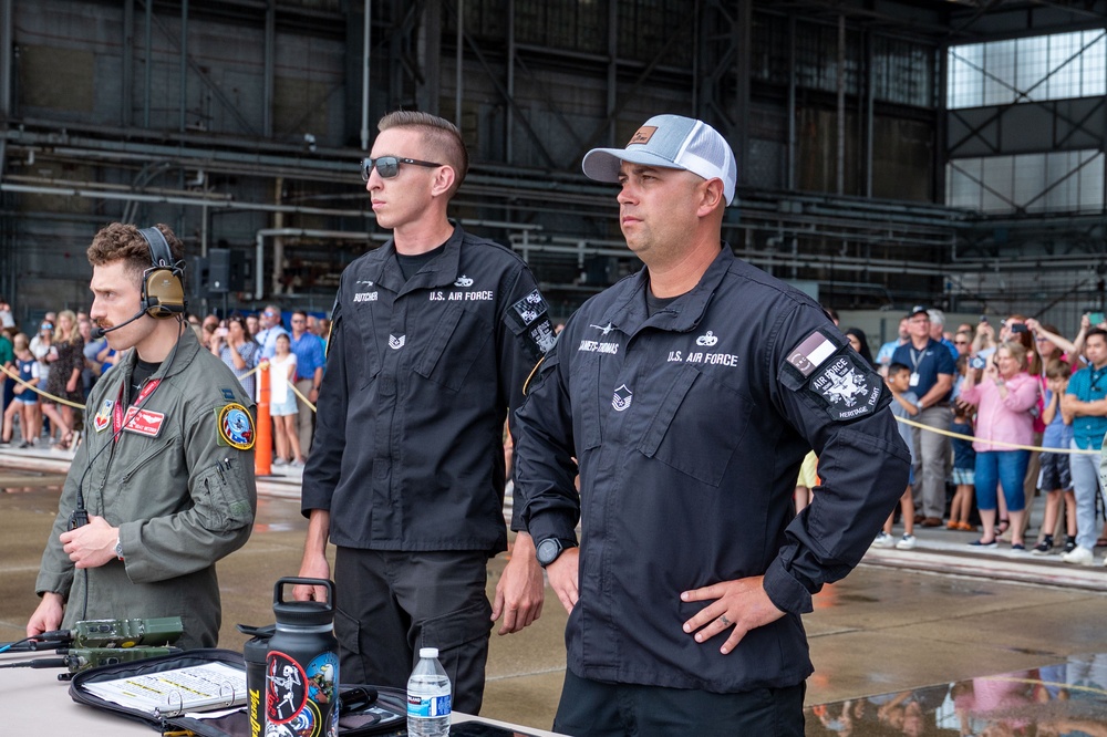 The U.S. Air Force F-16 Viper Demonstration Team performs at the Wright-Patterson Air Force Base F-16 50th anniversary event