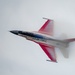 The U.S. Air Force F-16 Viper Demonstration Team performs at the Wright-Patterson Air Force Base F-16 50th anniversary event