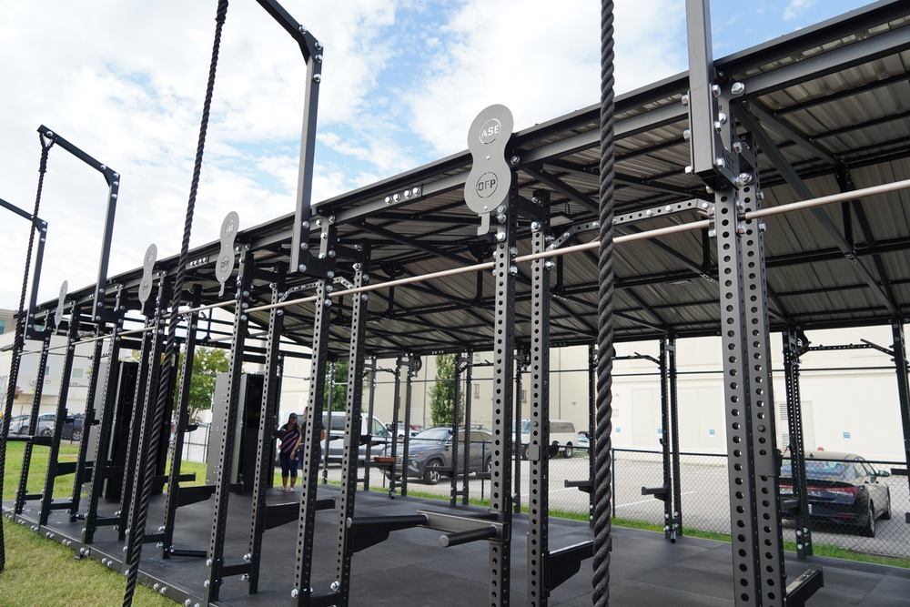 Huntington Hall receives Navy's first 24/7 outdoor fitness pavilion