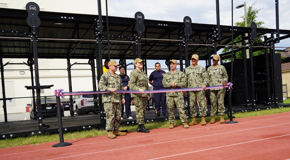 Huntington Hall receives Navy's first 24/7 outdoor fitness pavilion