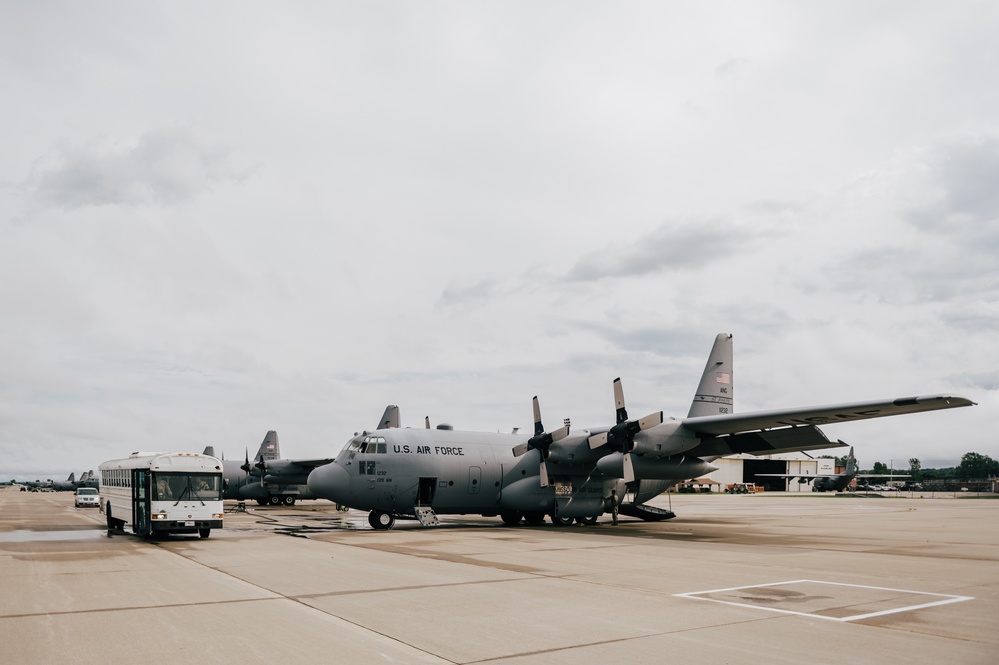 Local educators take flight on a C-130 Hercules