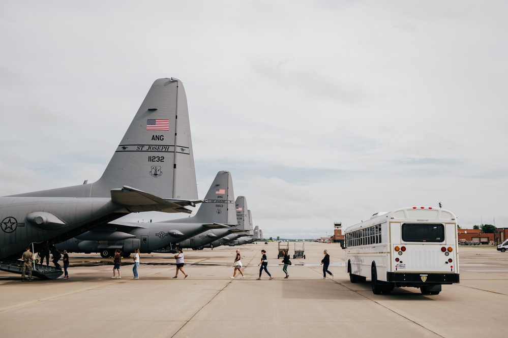 Local educators take flight on a C-130 Hercules