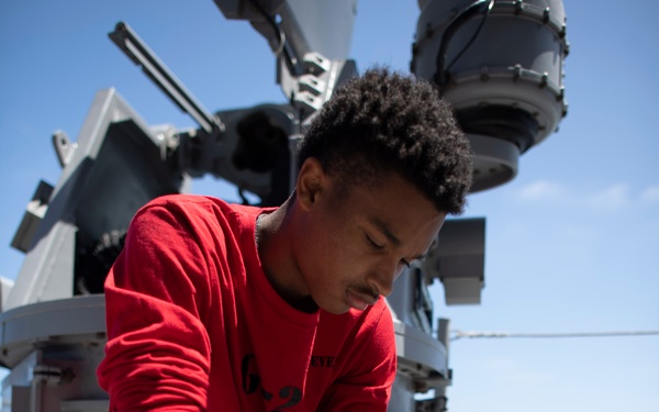 Sailors Conduct Maintenance Aboard USS Carl Vinson