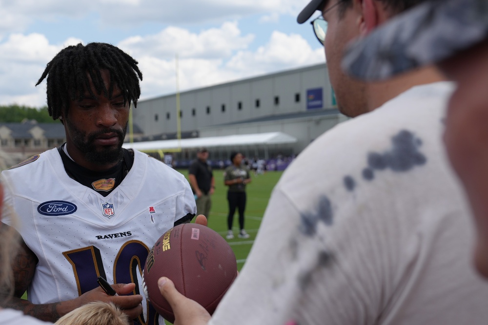 Fort Meade Service Members attend Baltimore Ravens Training Camp