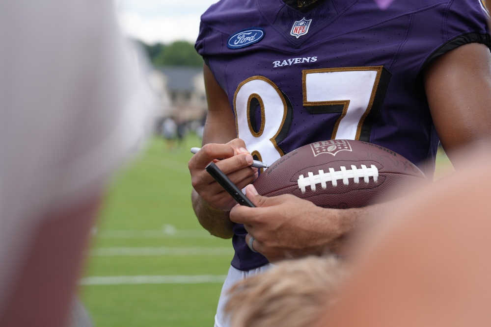 Fort Meade Service Members attend Baltimore Ravens Training Camp