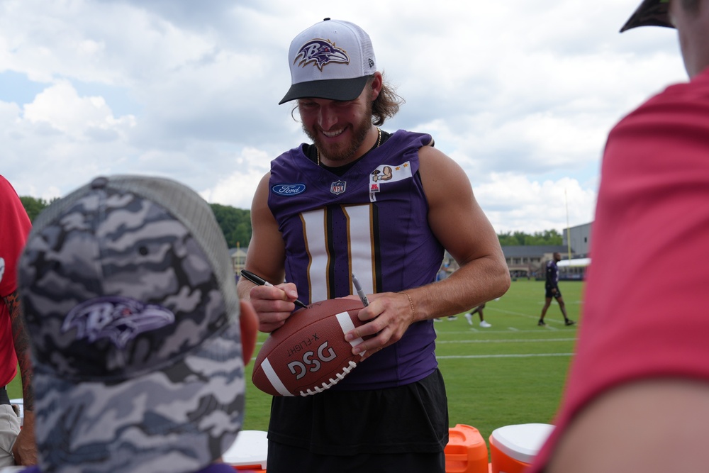 Fort Meade Service Members attend Baltimore Ravens Training Camp