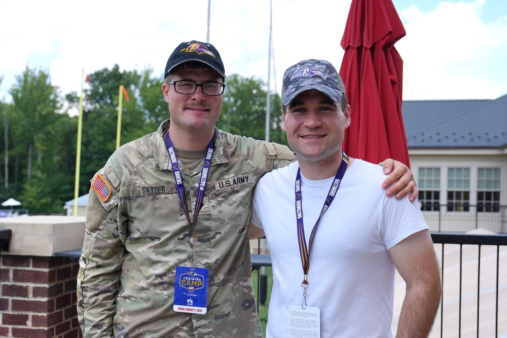 Fort Meade Service Members attend Baltimore Ravens Training Camp