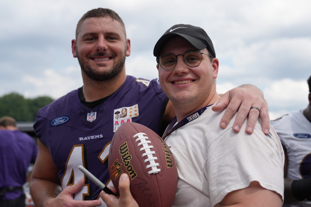 Fort Meade Service Members attend Baltimore Ravens Training Camp