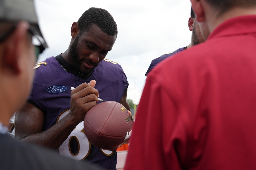 Fort Meade Service Members attend Baltimore Ravens Training Camp