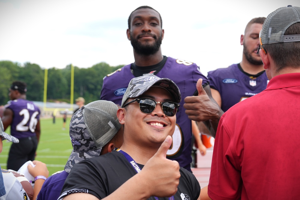 Fort Meade Service Members attend Baltimore Ravens Training Camp