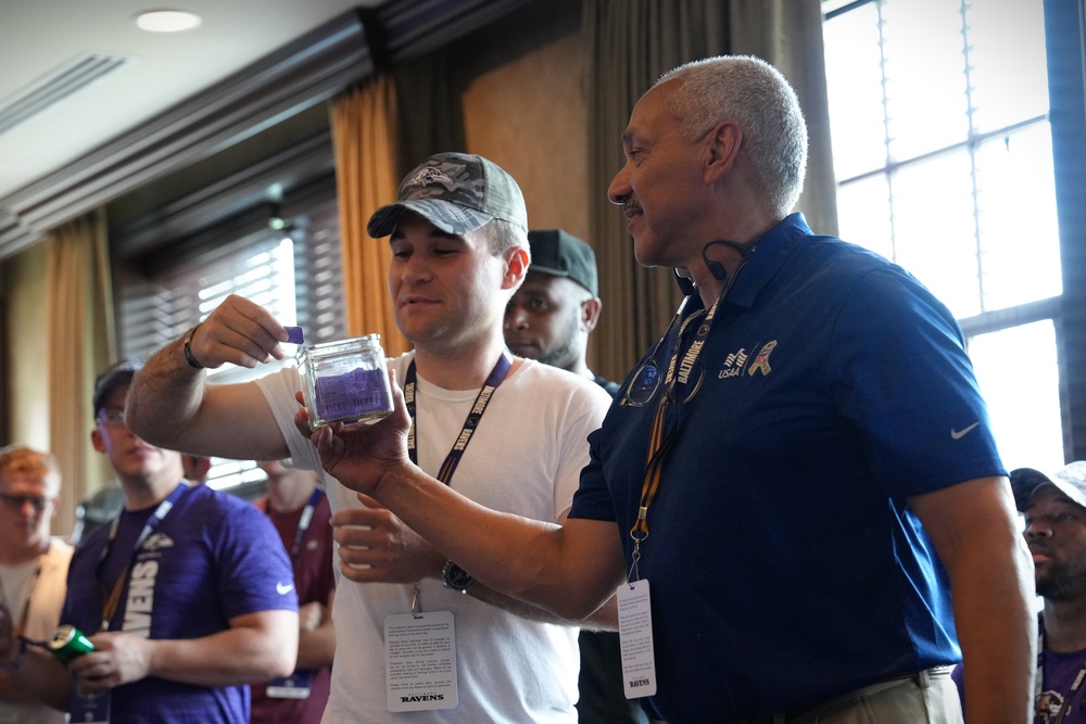 Fort Meade Service Members attend Baltimore Ravens Training Camp