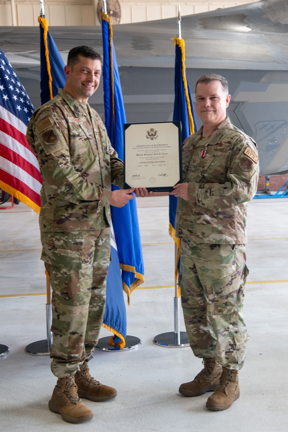 Master Sgt. John David Eaves retires