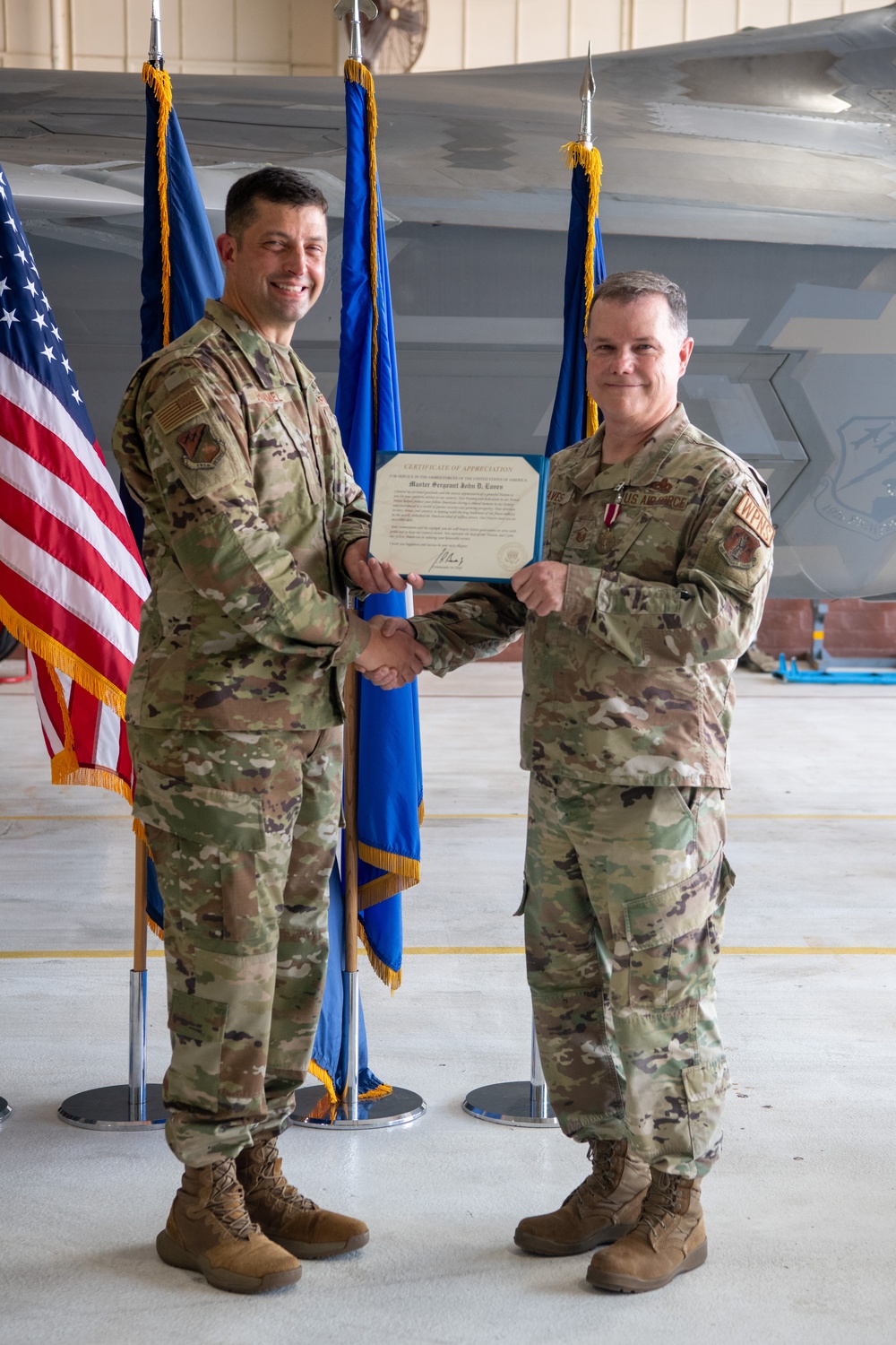 Master Sgt. John David Eaves retires