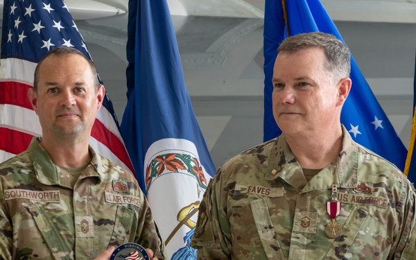Master Sgt. John David Eaves retires
