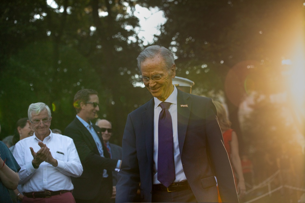 Lt. Gen. Anderson hosts the Marine Forces Reserve Sunset Parade 2024