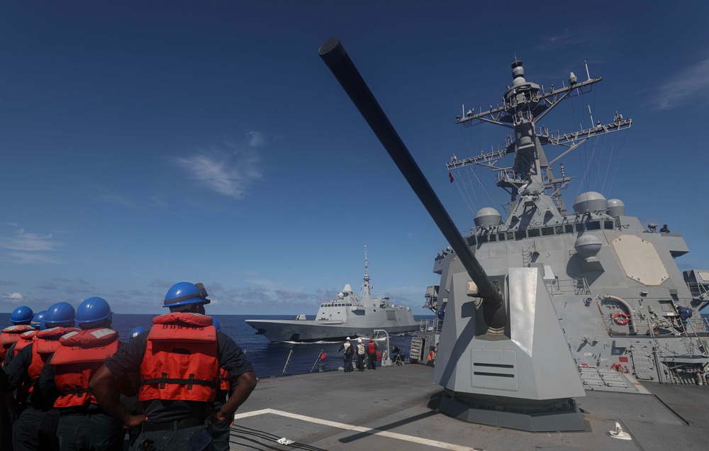 USS Dewey (DDG 105) Conducts Bilateral Operations with French Navy's FS Bretagne (D 655)